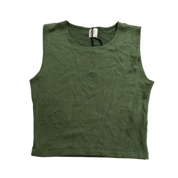 LESET 818 Lauren Crop Sleeveless Crew Top in Pina - Picture 1 of 5